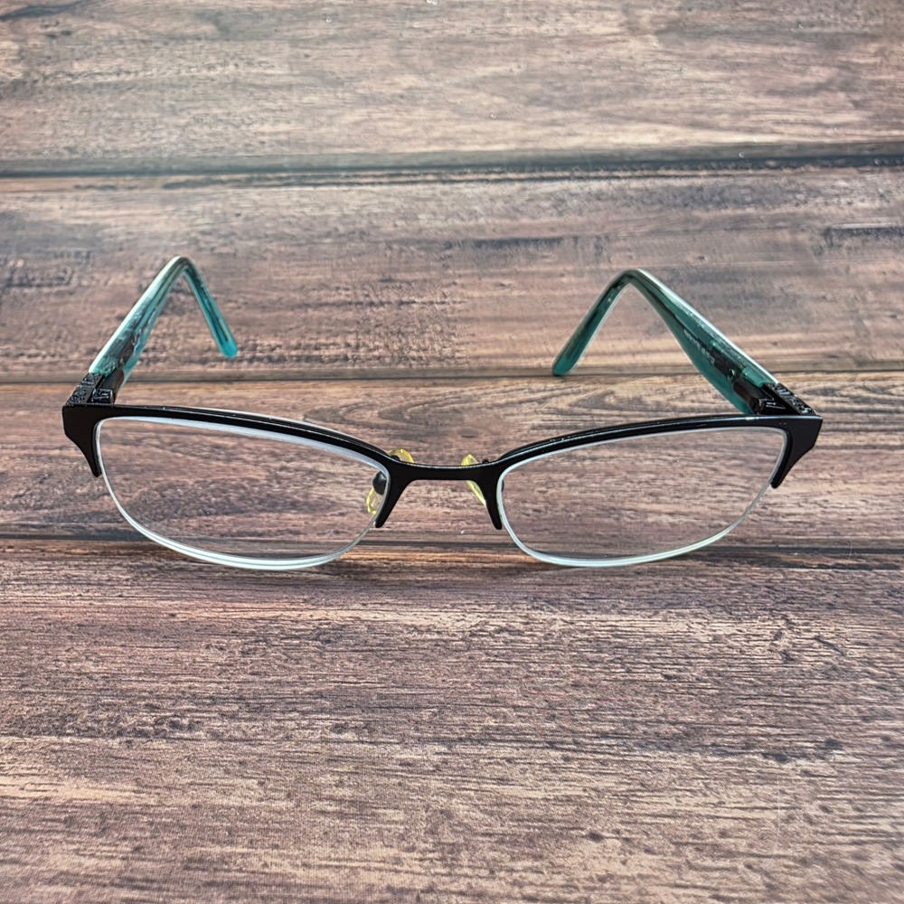 Vera Bradley Heather HTR Black Teal Paisley Eyeglasses Frames 49-17-132